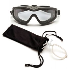 美國保美視 PYRAMEX V2G-PLUS® 黑框雙透鏡防霧安全眼鏡(連可配鏡專用鏡框)